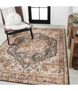 Jonathany Washable WSH203A Black/Terra Area Rug 7 ft. 10 in. X 10 ft. Rectangle