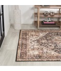 WASHABLE Area Rug Chapell Chenille Mid-Century Medallion Machine-Washable Black/Terra 3 ft. x 5 ft. Area Rug