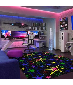 Joy Carpets Neon Lights Fluorescent Kapow 12ft. x 7ft.6in. Rect. Rug