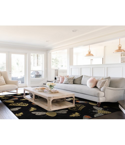 Kaleen Critter Comforts Black HCC02-02-810 8 ft. X 10 ft. Rectangle Rug