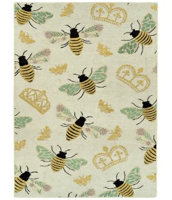 Kaleen Critter Comforts White HCC02-76 3 ft. X 5 ft.  Rectangle Rug