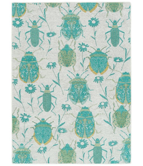 Kaleen Critter Comforts Turquoise HCC03-78-55 RD 5 ft. X 5 ft. Round Rug