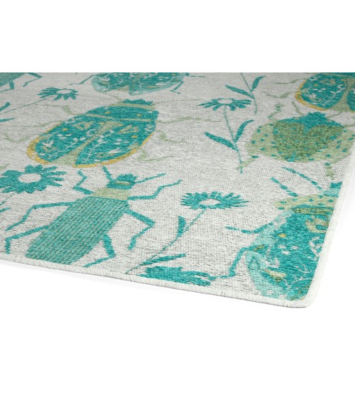 Kaleen Critter Comforts Turquoise HCC03-78-55 RD 5 ft. X 5 ft. Round Rug