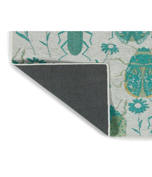 Kaleen Critter Comforts Turquoise HCC03-78-55 RD 5 ft. X 5 ft. Round Rug
