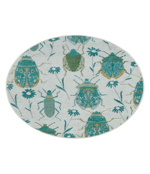 Kaleen Critter Comforts Turquoise HCC03-78-55 RD 5 ft. X 5 ft. Round Rug