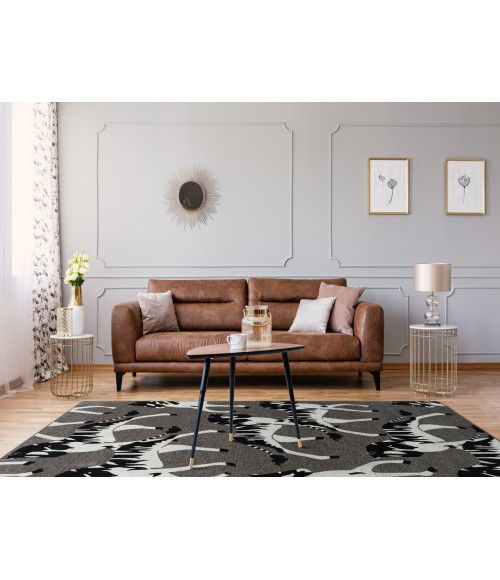 Kaleen Forever Fauna Charcoal HFA02-38-55 RD 5 ft. X 5 ft. Round Rug