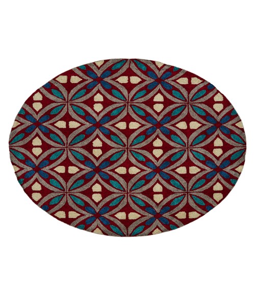 Kaleen Peranakan Tile Red HPT02-25-8106 8 ft. X 10 ft. 6 in. Rectangle Rug