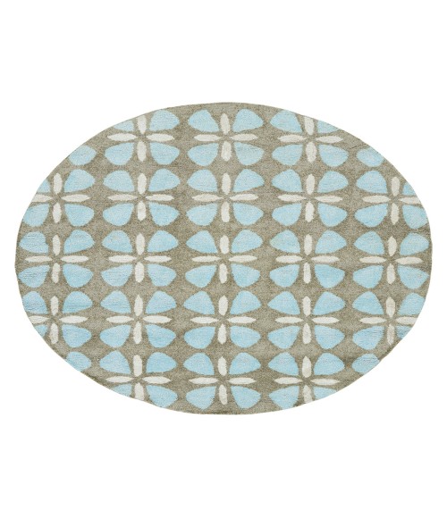 Kaleen Peranakan Tile Lt. Blue HPT03-79-23 2 ft. X 3 ft. Rectangle Rug