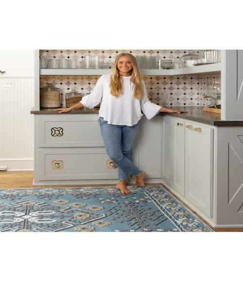 Kaleen Warwick denim TDW02-10-1818 18 in. X 18 in. Square Rug