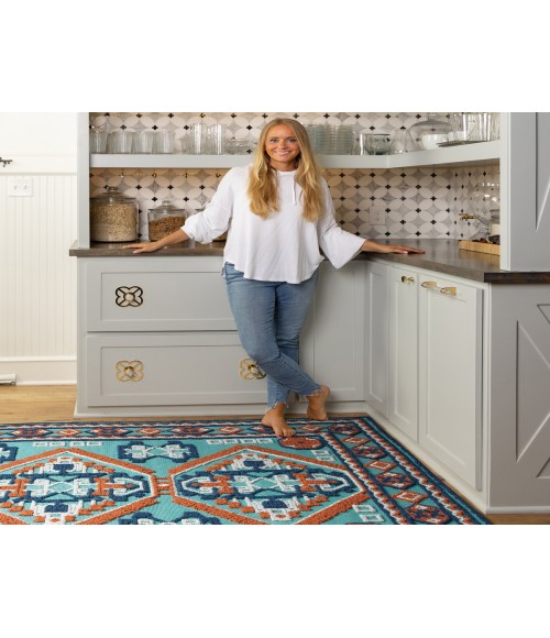 Kaleen Warwick Teal Rug TDW05-91-573 5 ft. X 7 ft. 3 in. Rectangle - Rugs Town Kaleen Warwick Teal TDW05-91-573 5 ft. X 7 ft. 3 in. Rectangle Rug