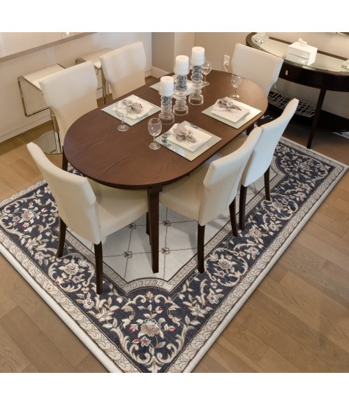 Kas Avalon 5614 Ivory/Grey Courtyard Area Rug 5'3" x 7'7"