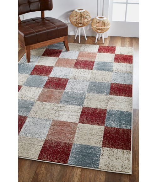 Kas Avalon 5616 Brown Checkered Area Rug 5'3" x 7'7"