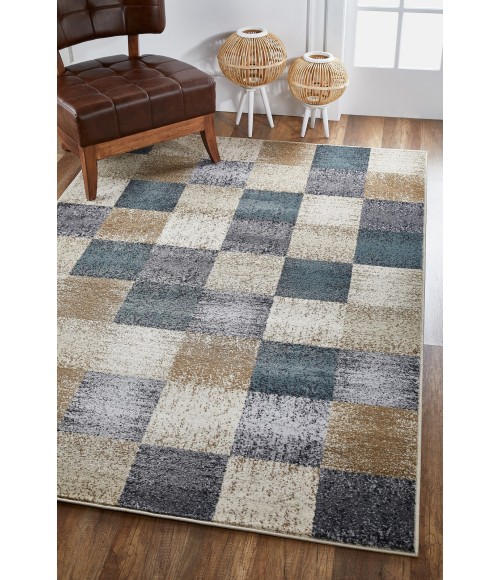 Kas Avalon 5617 Ivory Checkered Area Rug 5'3" x 7'7"