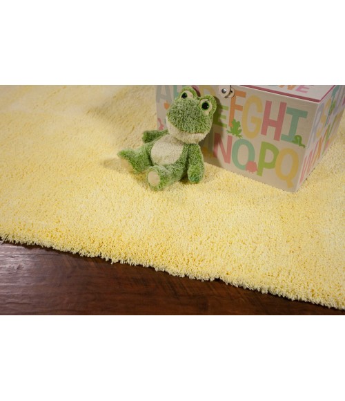 Kas Bliss 1574 Canary Yellow Shag Area Rug 5' x 7'