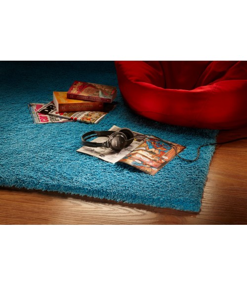 Kas Bliss Bli1577 Area Rug Kas Bliss 1577 Highlighter Blue Shag Area Rug 8' Round