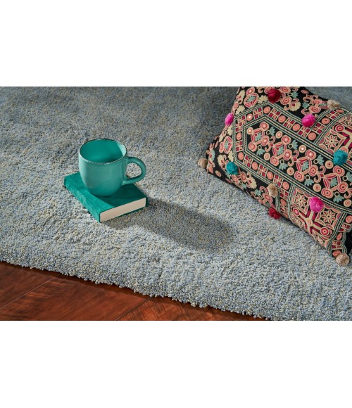 Kas Bliss Bli1582 Area Rug Kas Bliss 1582 Blue Heather Shag Area Rug 8' Round