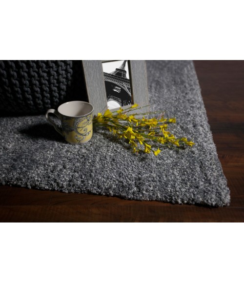 Kas Bliss Bli1585 Area Rug Kas Bliss 1585 Grey Heather Shag Area Rug 8' Round