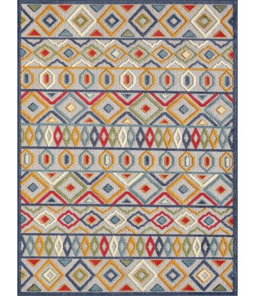 Kas Calla 6928 Ivory/Multi Aztec Area Rug 6'7" x 9'