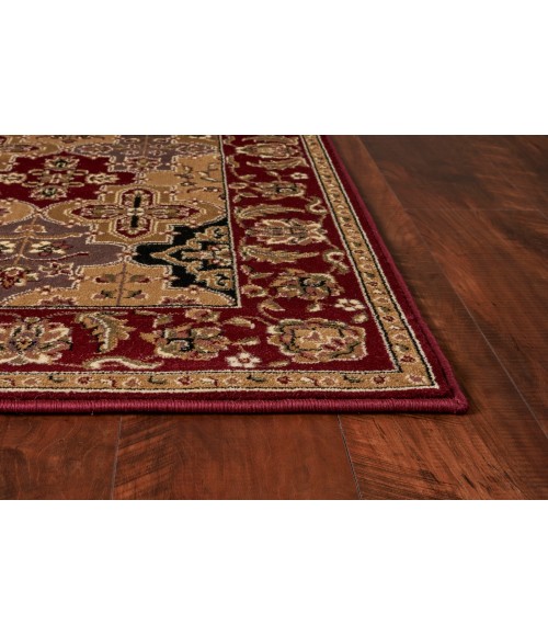 Kas Cambridge Cam7325 Area Rug Kas Cambridge 7325 Red Kashan Panel Area Rug 7'7" Octagon