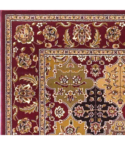 Kas Cambridge Cam7325 Area Rug Kas Cambridge 7325 Red Kashan Panel Area Rug 7'7" Octagon