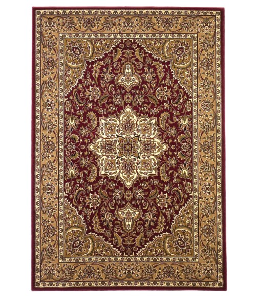 Kas Cambridge 7326 Red/Beige Kashan Medallion Area Rug 7'7" Round