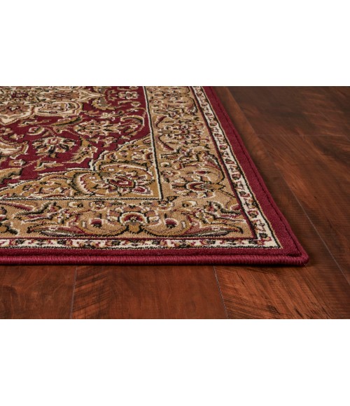 Kas Cambridge 7326 Red/Beige Kashan Medallion Area Rug 7'7" Round