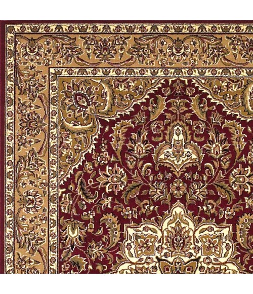 Kas Cambridge 7326 Red/Beige Kashan Medallion Area Rug 7'7" Round