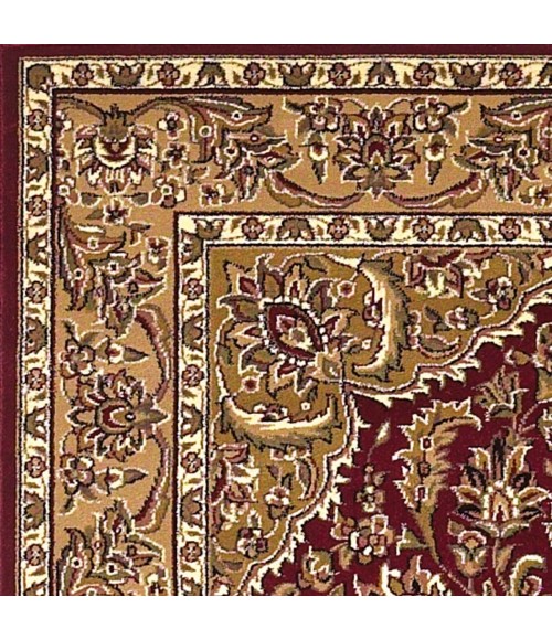 Kas Cambridge 7326 Red/Beige Kashan Medallion Area Rug 7'7" Round