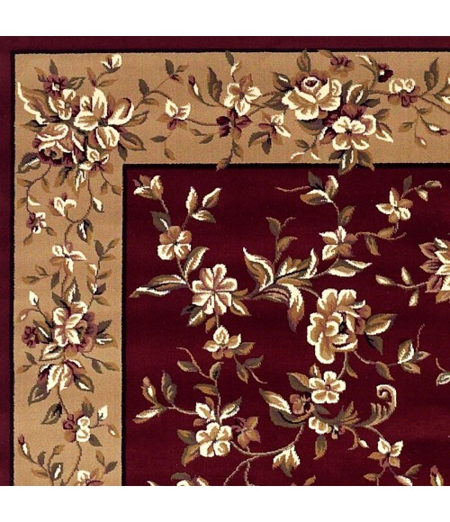 Kas Cambridge 7337 Red/Beige Floral Delight Area Rug 7'7" x 10'10"