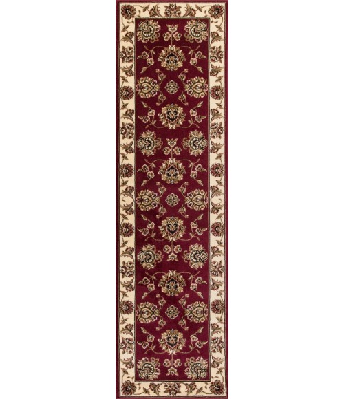 Kas Cambridge Cam7340 Area Rug Kas Cambridge 7340 Red /Ivory Floral Mahal Area Rug 7'7" Octagon