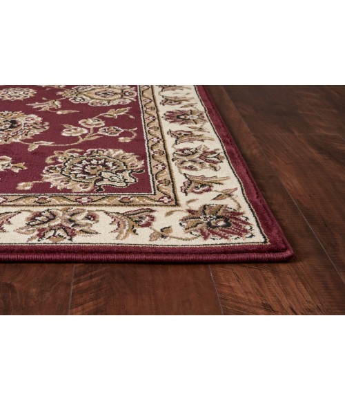 Kas Cambridge Cam7340 Area Rug Kas Cambridge 7340 Red /Ivory Floral Mahal Area Rug 7'7" Octagon