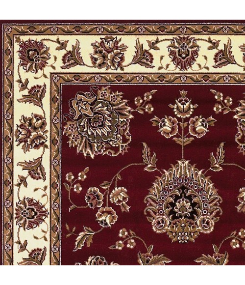 Kas Cambridge Cam7340 Area Rug Kas Cambridge 7340 Red /Ivory Floral Mahal Area Rug 7'7" Octagon