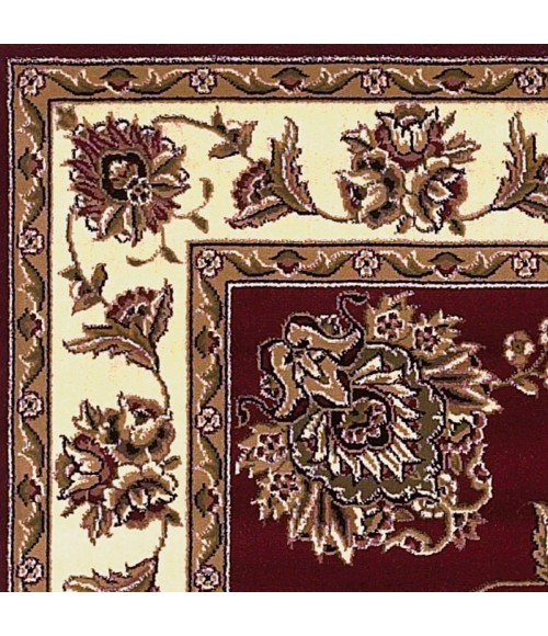 Kas Cambridge Cam7340 Area Rug Kas Cambridge 7340 Red /Ivory Floral Mahal Area Rug 7'7" Octagon