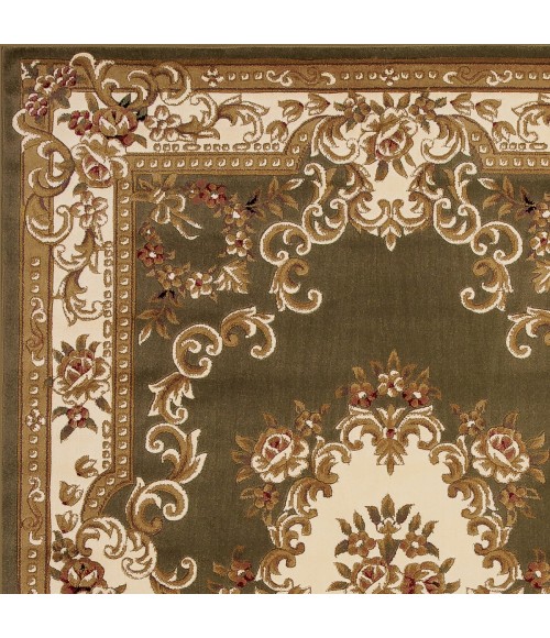 Kas Corinthian 5312 Green/Ivory Aubusson Area Rug 2'2" x 7'11" Runner