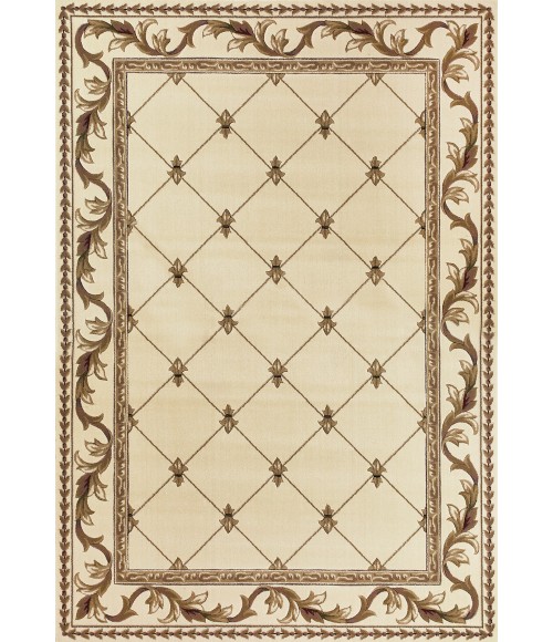 Kas Corinthian Cor5318 Area Rug Kas Corinthian 5318 Ivory Fleur-De-Lis Area Rug 7'7" Round