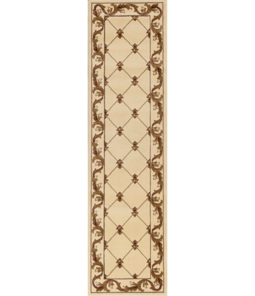 Kas Corinthian 5318 Ivory Fleur-De-Lis Area Rug 2'2" x 7'11" Runner