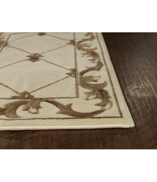 Kas Corinthian Cor5318 Area Rug Kas Corinthian 5318 Ivory Fleur-De-Lis Area Rug 7'7" Round