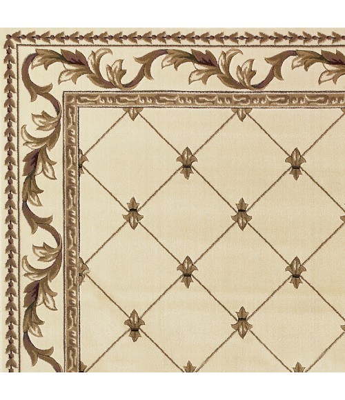 Kas Corinthian Cor5318 Area Rug Kas Corinthian 5318 Ivory Fleur-De-Lis Area Rug 7'7" Round