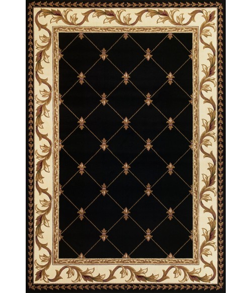 Kas Corinthian 5321 Black  Fleur-De-Lis Area Rug 2'3" x 3'3"