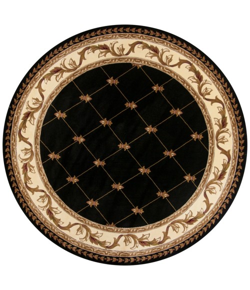 Kas Corinthian Cor5321 Area Rug Kas Corinthian 5321 Black Fleur-De-Lis Area Rug 5'3" x 7'7"