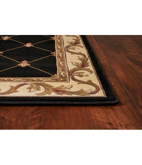 Kas Corinthian Cor5321 Area Rug Kas Corinthian 5321 Black Fleur-De-Lis Area Rug 5'3" x 7'7"