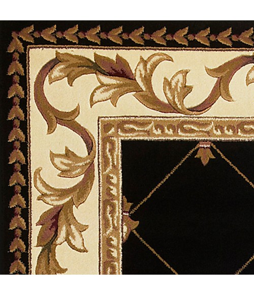 Kas Corinthian Cor5321 Area Rug Kas Corinthian 5321 Black Fleur-De-Lis Area Rug 5'3" x 7'7"