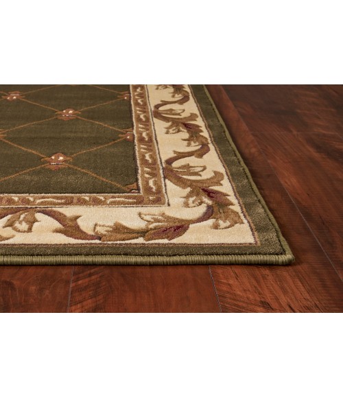 Kas Corinthian 5323 Green Fleur-De-Lis Area Rug 20" x 31"