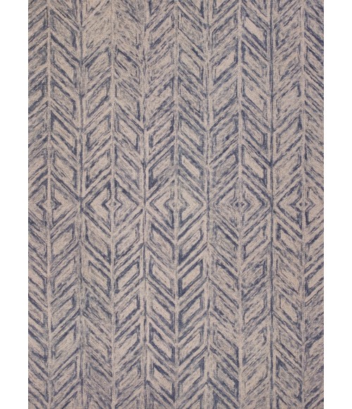 Kas Gramercy Gra1611 Area Rug Kas Gramercy 1611 Blue Heather Herringbone Area Rug 5' x 7'