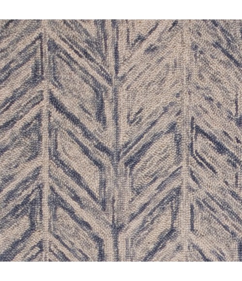 Kas Gramercy Gra1611 Area Rug Kas Gramercy 1611 Blue Heather Herringbone Area Rug 5' x 7'