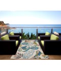 Kas Harbor 4211 Ivory/Teal Palms Area Rug 7'6" Round