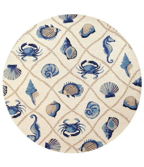 Kas Harbor 4217 Sand Seaside Area Rug 7'6" Round