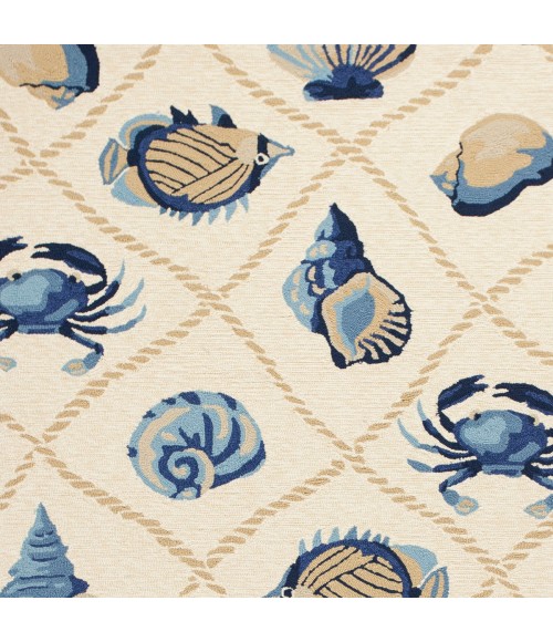 Kas Harbor 4217 Sand Seaside Area Rug 7'6" Round