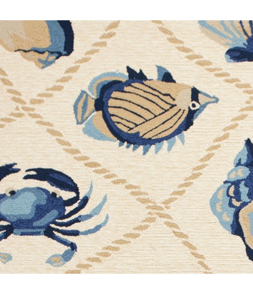 Kas Harbor 4217 Sand Seaside Area Rug 7'6" Round