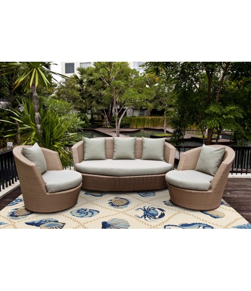 Kas Harbor 4217 Sand Seaside Area Rug 7'6" Round